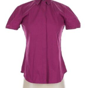Theory Purple Short Sleeve Button Blouse Size Medium NWOT